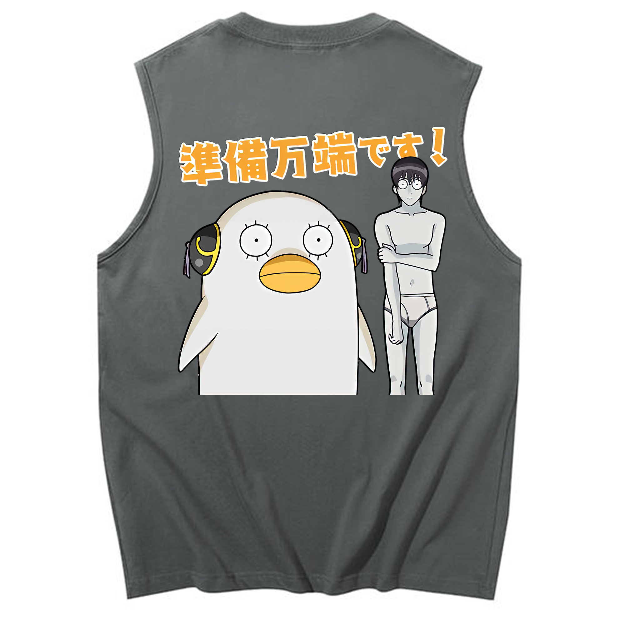 （画像用） ぎんたま 坂田銀時（さかたぎんとき） 神楽 志村新八（しむら しんぱち） GINTAMA Sakata Gintoki Kagura Shimura Shinpachi コットン100％タンクトップ（背面プリント）